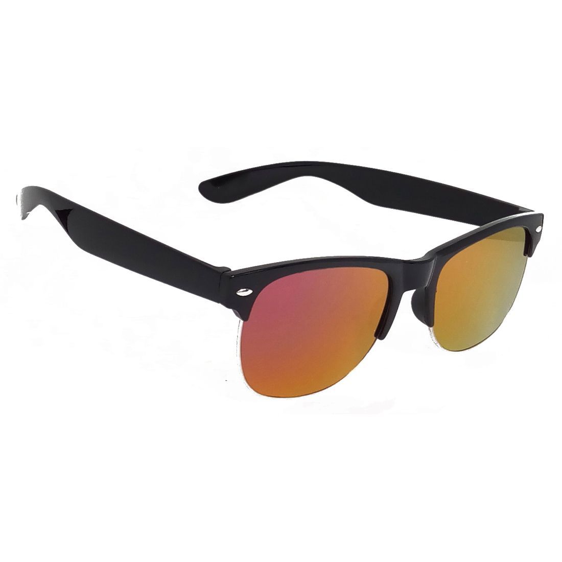 Hrinkar Pink Rectangular Cooling Glass Black Frame Best Sunglasses for Men & Women - HRS254