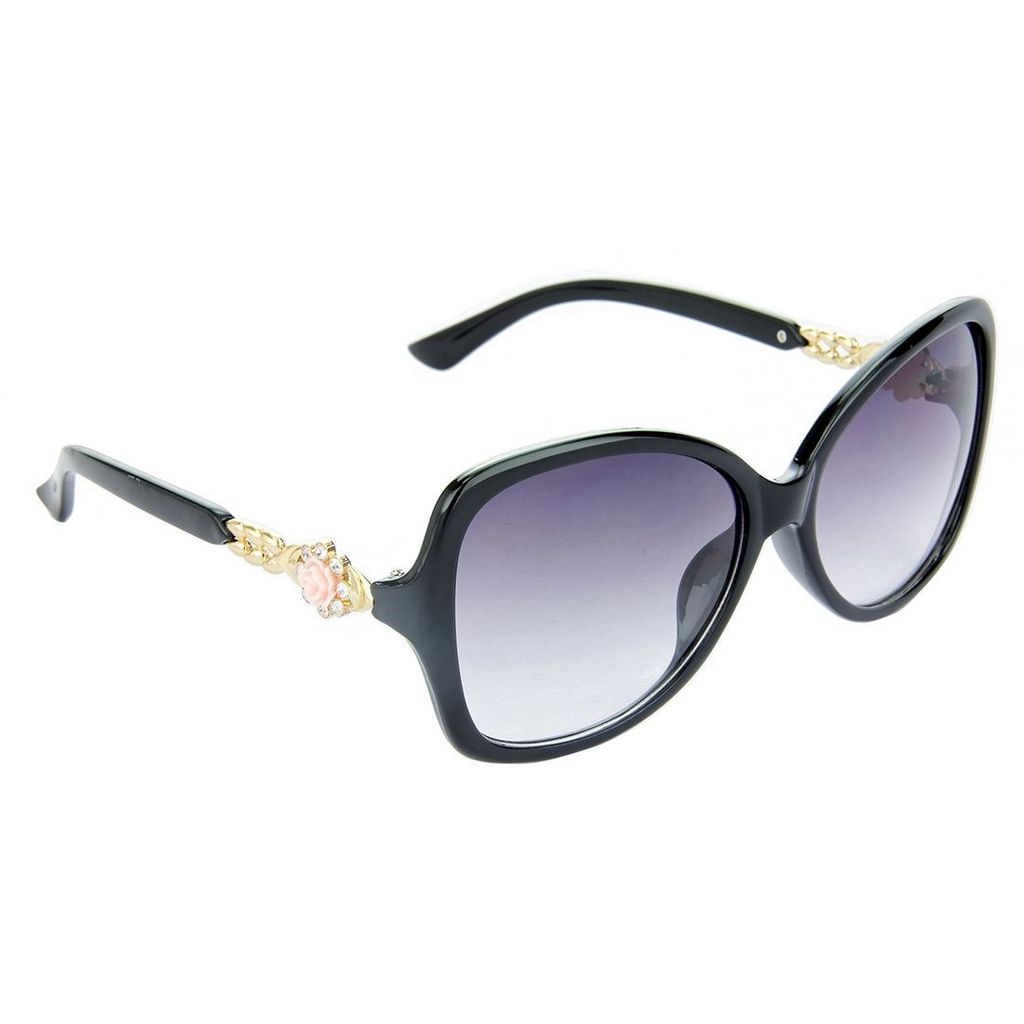 Hrinkar Grey Over-sized Stylish Goggles Black Frame Sunglasses for Women - HRS261 - Sunglasses | Buy online on ZillyBuy