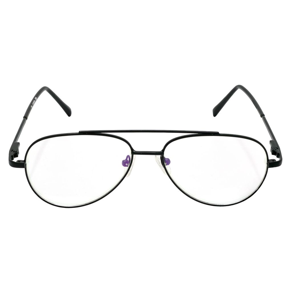 Hrinkar Trending Eyeglasses: Black Pilot Optical Spectacle Frame For Men & Women |HFRM-BK-19008