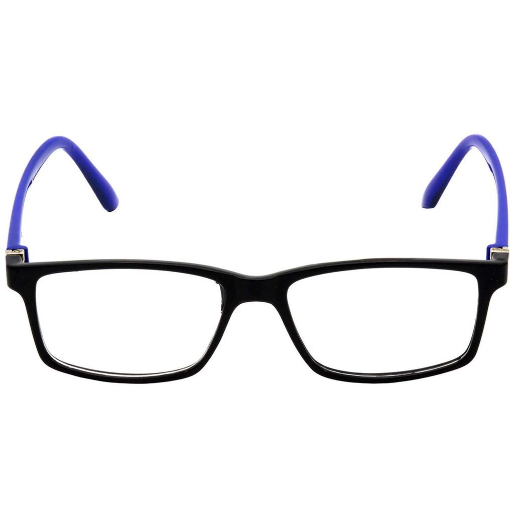 Hrinkar Trending Eyeglasses: Blue and Black Rectangle Optical Spectacle Frame For Men & Women |HFRM-BK-BU-11