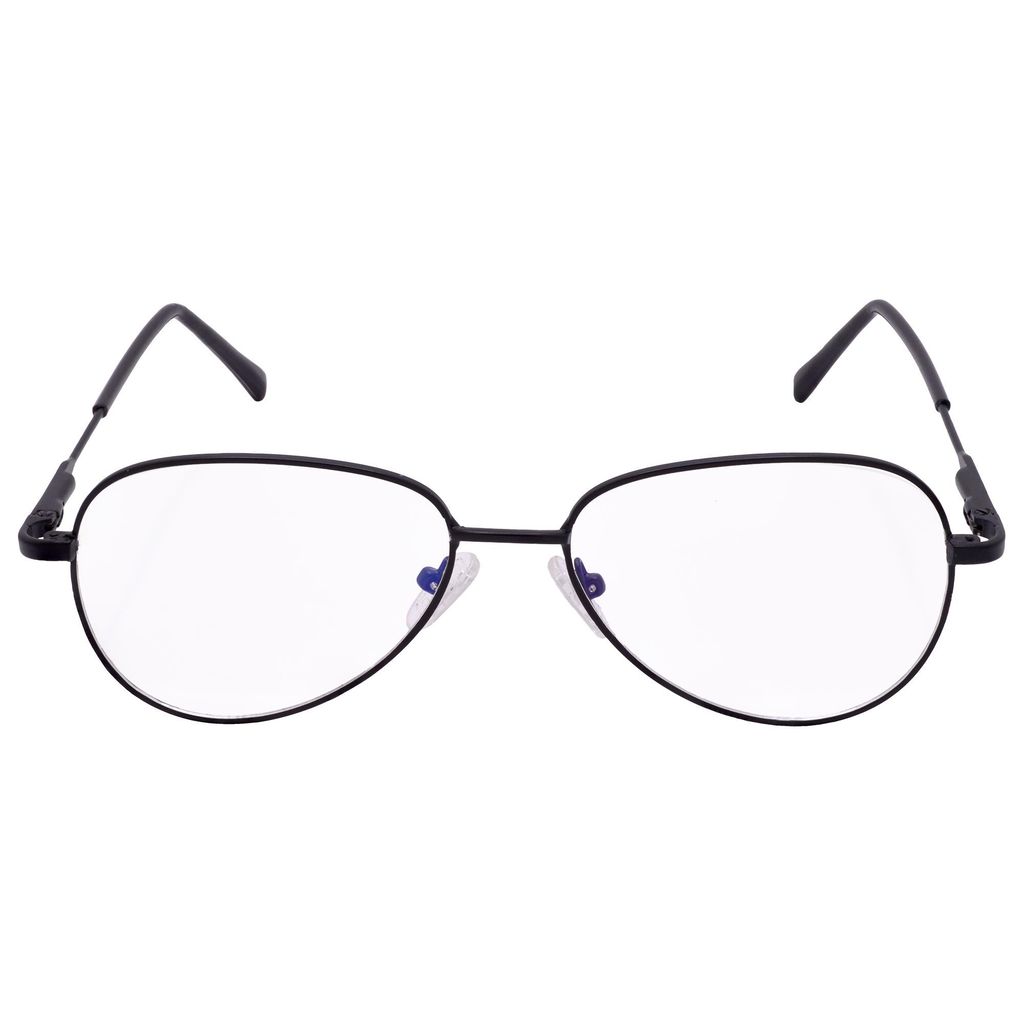 Hrinkar Trending Eyeglasses: Black Pilot Optical Spectacle Frame For Men & Women |HFRM-BK-19016