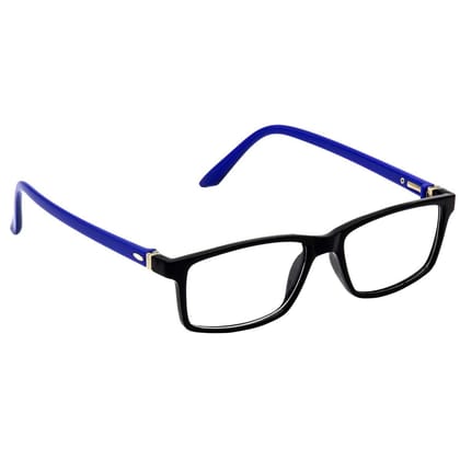 Hrinkar Trending Eyeglasses: Blue and Black Rectangle Optical Spectacle Frame For Men & Women |HFRM-BK-BU-11