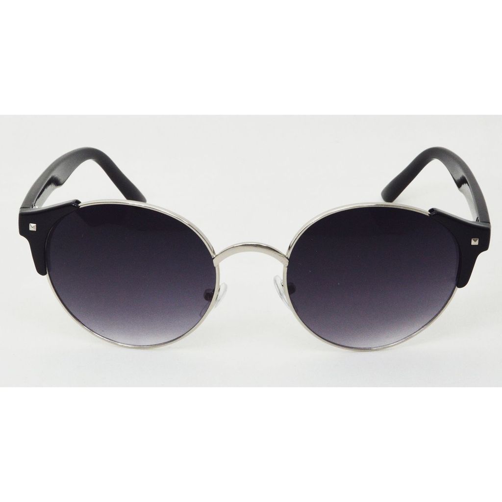 Hrinkar Grey Round Stylish Goggles Silver Frame Sunglasses for Men & Women - HRS300