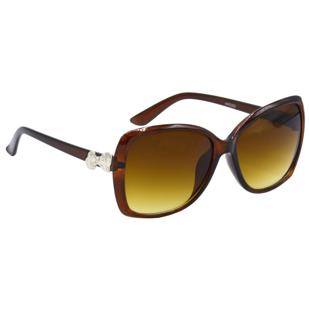 Hrinkar Brown Over-sized Sunglasses Styles Brown Frame Glasses for Women - HRS305-BWN-CLR - Sunglasses | Buy online on ZillyBuy