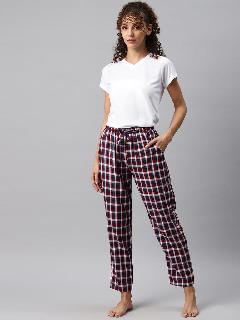 One Femme Women Checked Regular Fit Pyjama Lower