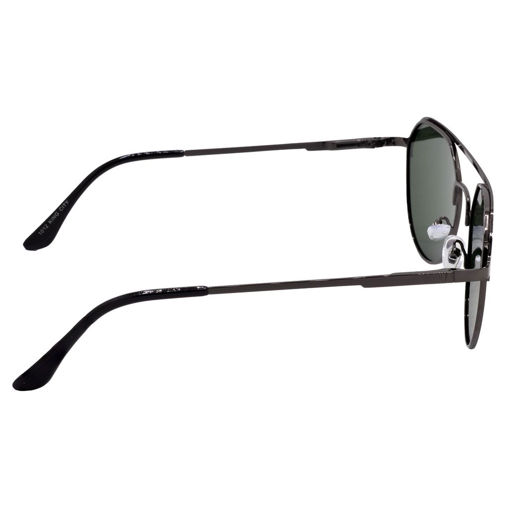 Stylish Round Full-Frame Metal Polarized Sunglasses for Men and Women | Green Lens and Grey Frame | HRS-KC1012-GRY-GRN-P