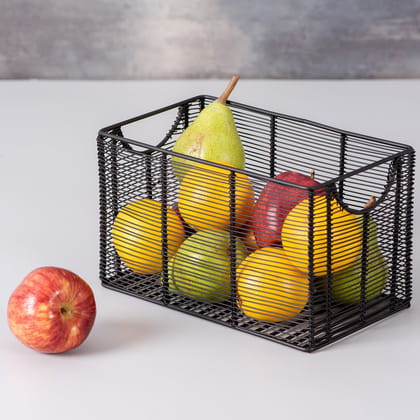 Cache rectangle wire basket in Black Color