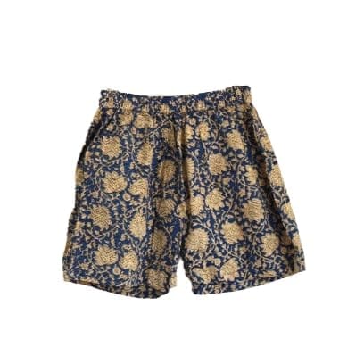 SoulShoppr Pure Cotton Jaipuri Block Print Shorts Female Blue