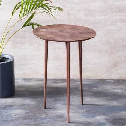 Cosmo Aluminium Geometric End Table in Copper Color Set of 2
