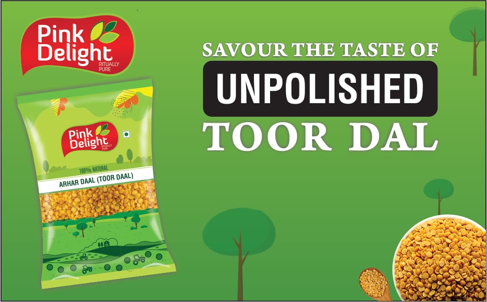 Pink Delight Unpolished Arhar Daal / Tur Daal, 500g Pack