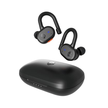 Skullcandy Push Active Bluetooth Truly Wireless in Ear Earbuds with Mic with 44 Hours Total Battery & Ip55 Sweat and Water Resistant (True Black/Orange)
