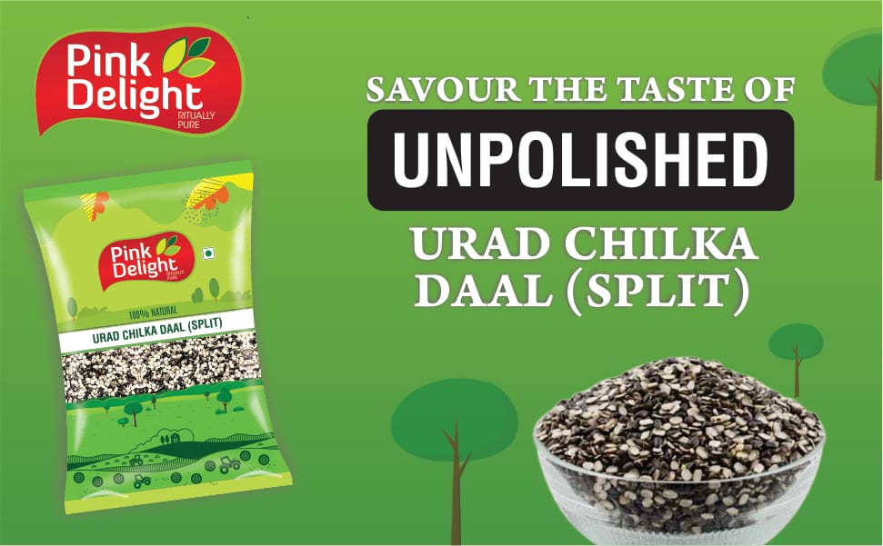 Pink Delight Unpolished And Dry Urad Chilka Dal | 500g Pack