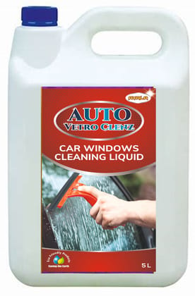 Auto Vetro Clenz-5L| For Automobile Glass Cleaner| Streak-Free Formula:|Pristine Clarity of the Glass|safe for use on tinted windows and delicate glass surfaces.| No Alcohol|Water based