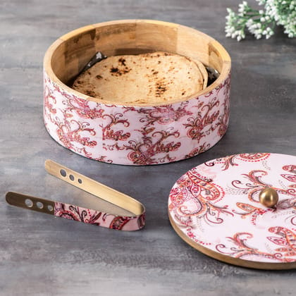 Allure Dainty Roti Box with tong - Pink