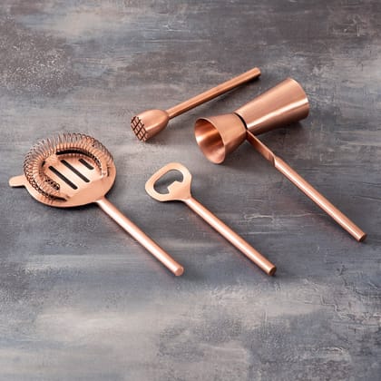 Gallant Stainless Steel Bartender Tools in Copper Color
