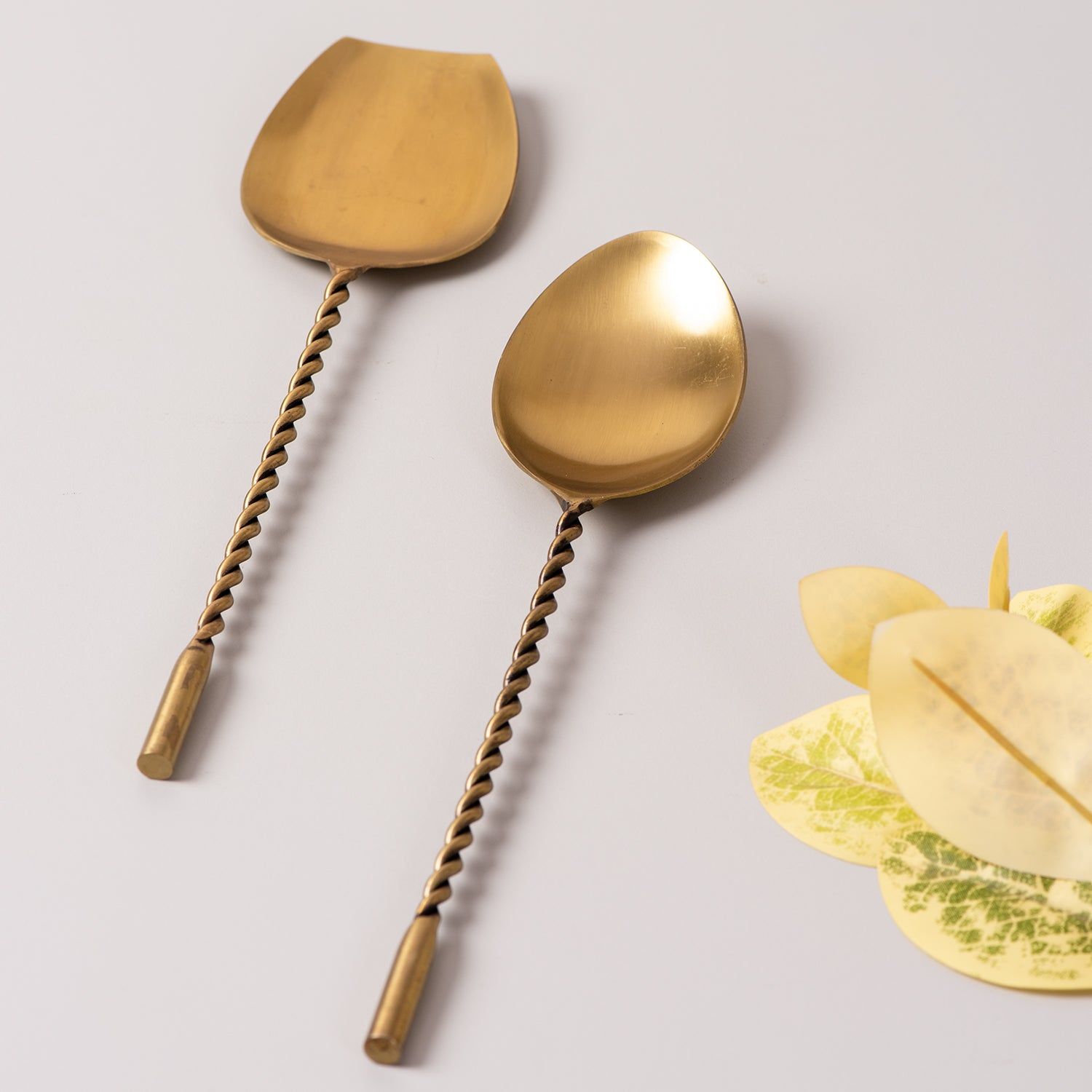 Twisted Serving Spoon (Gold)- Set Of 2