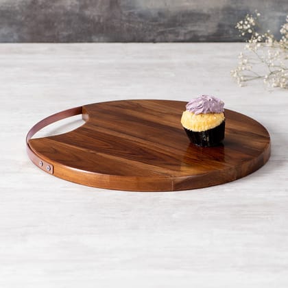 Inseparables Teak Wood Serving Platter Copper