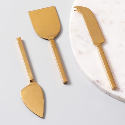 Nora Cheese Knives Gold - Set Of 3