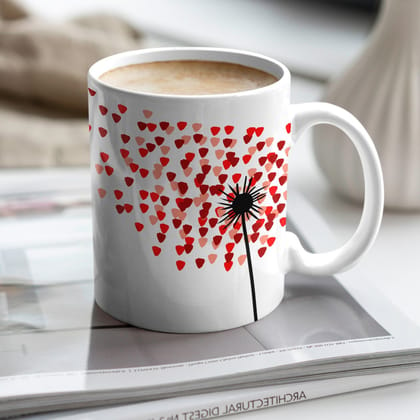 Heart Print Ceramic Coffee Mug