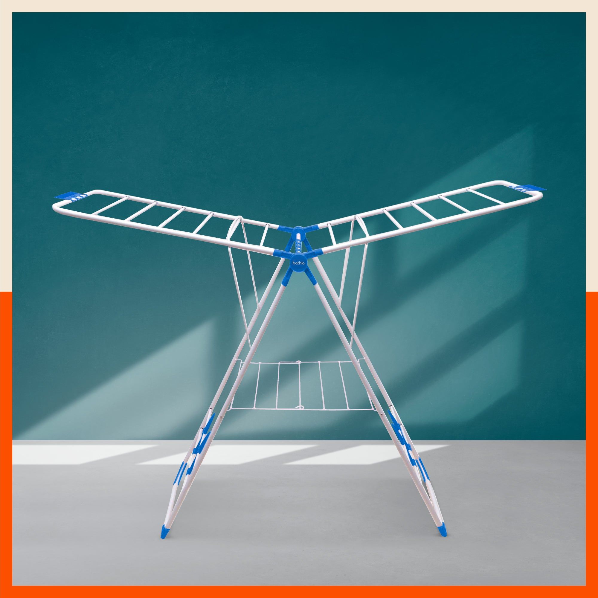 Bathla Mobidry Neo Foldable Cloth Drying Stand For Home (Blue)