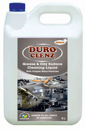Duro Clenz- Citrus-5 Litrer | Chimney, Gas stove, Oven, Microwave oven cleaner  | Suitable for All types of  Greasy surfaces | Kills 99.9% Germs| Alcohol Free| Water based| No harsh chemicals
