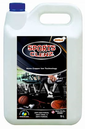 Sports Clenz 5 Litre - Sports & Gym Equipment Cleaner  | Suitable and safe for All types of  Sports & Gym Equipment | Kills 99.9% Germs| Alcohol Free| Water based| No harsh chemicals