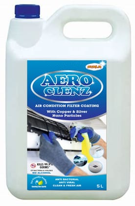 Aero Clenz 5 Litre - AirConditioner Filter Coating Spray  | Split AC, Domestic Air conditioner, HVAC, automobile AC | Anti microbial & Anti viral | Makes the room or space free from viruses