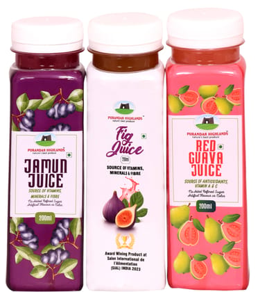 Fruit Juice Combo by Purandar Highlands - Nature's Best Produce - Pack of 6