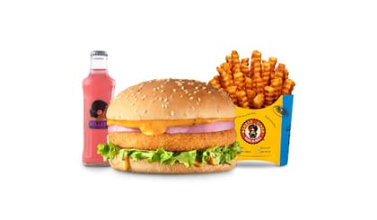 Jr Udta Punjab Cheese Burger Value Combo __ Classic Salted Regular Fries,Gulaabo Pink Lemonade