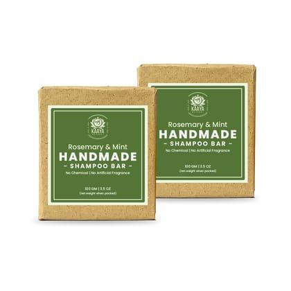 Kaaya Natural Rosemary & Mint Handmade Shampoo Bar (Pack of 2)