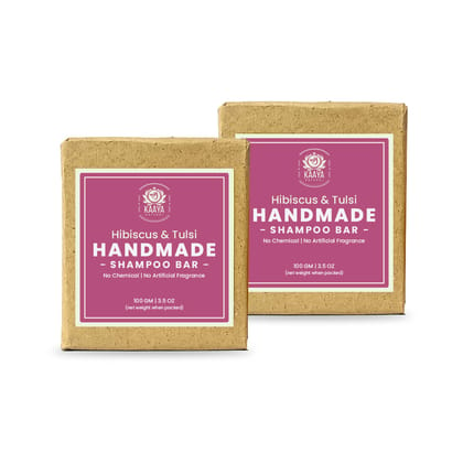 Kaaya Natural Hibiscus & Tulsi Handmade Shampoo Bar (Pack of 2)