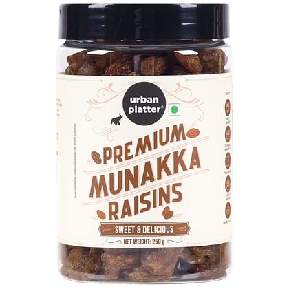 Urban Platter Premium Munakka Raisins, 250g (Garnish or Add to Fruit Salads, Oatmeals, Mueslis, Trail Mixes, Ice creams, Baked Goods, Kheer & Ladoos)