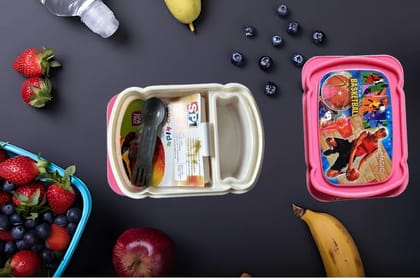 Denzcart Robo Kids Medium Lunch Box For School Kids – Cartoon Theme Lunch Box With Spoon