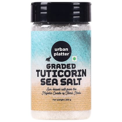 Urban Platter Graded Tuticorin Sea Salt Crystals Shaker Jar, 200g / 7oz [Finishing Salt]