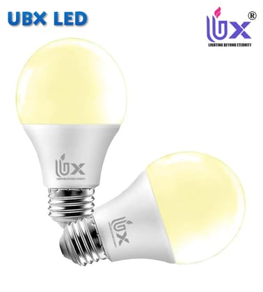UBX 9-watt Diffused LED Glass Light Bulb | Bulb Base: E27,  Full Glow Frosted Diffused LED Bulb for Home Decoration | Warm White, Pack of 2