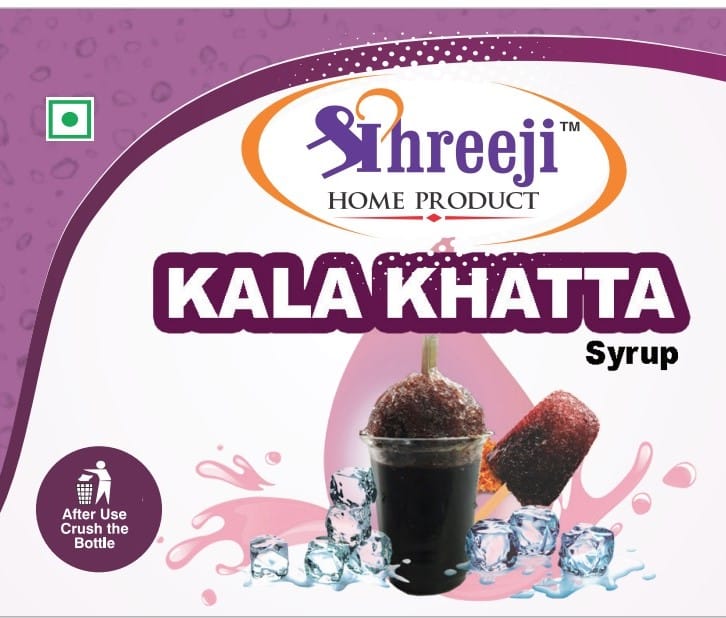 Shreeji Kala Khatta Syrup Mix with Water for Making Juice 750 ml