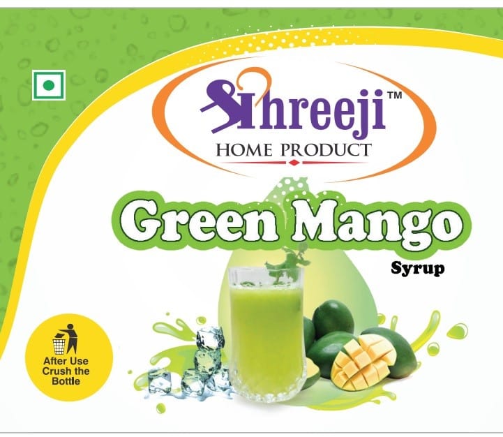Shreeji Green Mango Syrup Mix with Water for Making Juice 750 ml