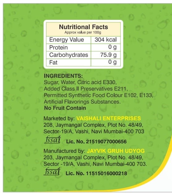 Shreeji Green Mango Syrup Mix with Water for Making Juice 750 ml