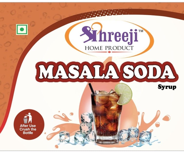 Shreeji Masala Soda Syrup Mix with Water for Making Juice 750 ml