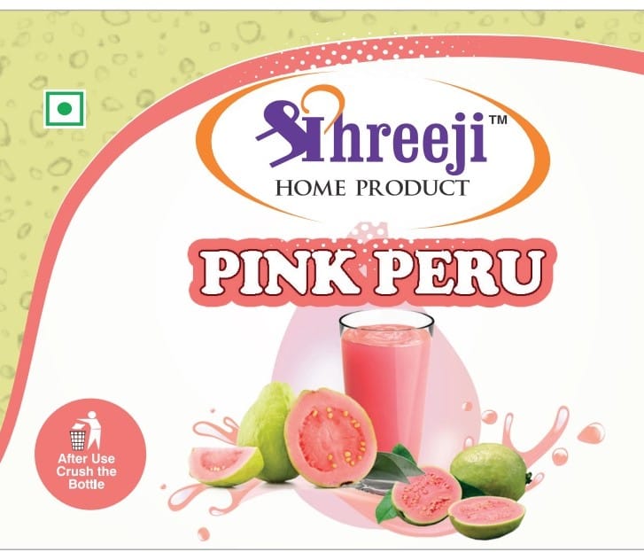 Shreeji Pink Peru Syrup Mix With Water For Making Juice 750 ml