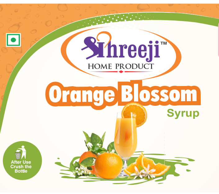 Shreeji Orange Blossm Syrup Mix With Milk For Making Milkshake 750 ml