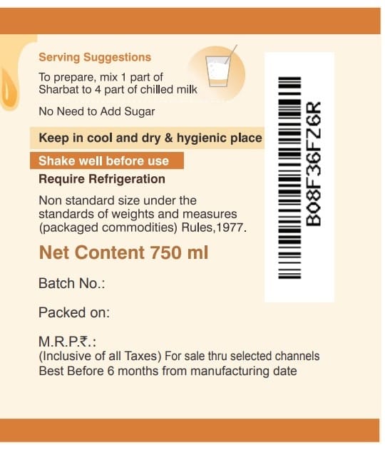 Shreeji Thandai Syrup Mix With Milk For Making Milkshake 750 ml