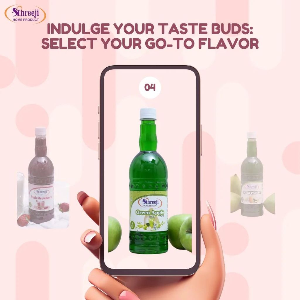 Shreeji Green Apple Syrup Mix With Water For Making Juice 750 ml