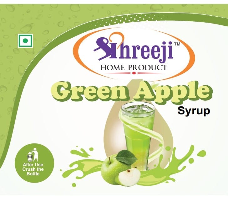 Shreeji Green Apple Syrup Mix With Water For Making Juice 750 ml