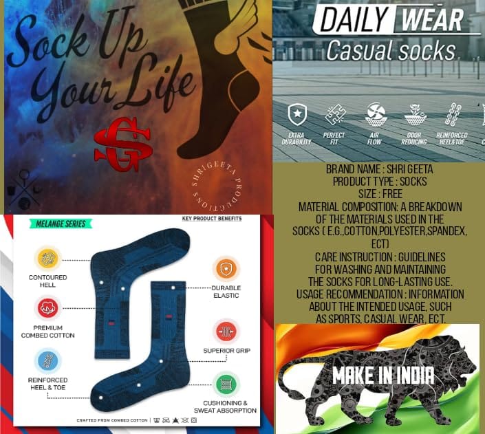 Shrigeeta enterprises Ankle Socks: Where Comfort Meets Style in Every Step (Combo & Pack of 2) Free Size