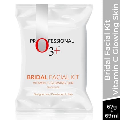 O3+ Bridal Facial Kit Vitamin C Glowing Skin (67gm+69ml) + O3+ Bridal Facial Oxygenating Glow Skin Kit For Oily & Acne Prone Skin (81gm) Pack of 2