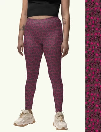 Floral Fantasy – Printed Athleisure Leggings For Women With Side Pocket Attached