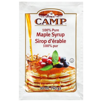 Camp 100% Pure Maple Syrup Single-Serve Sachets, 30ml [Product of Canada, Robust Taste]