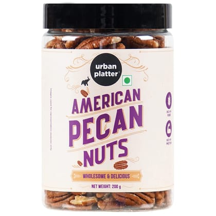Urban Platter Jumbo Whole Pecan Nuts, 200g (Rich in Protein & Fiber, Crunchy,Stored in Refrigeration for Long Lasting Freshness)
