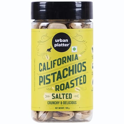 Urban Platter Roasted Salted California Pistachios, 100g [Lightly Salted | Premium California Pistachios In Shell | Rich in Fibre | Rich in Protein | Add to Fruit Salads, Oatmeals, Trail Mixes, Desserts, Baked Goods]